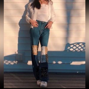 SHEIN Womens Patchwork Jeans Size Xs